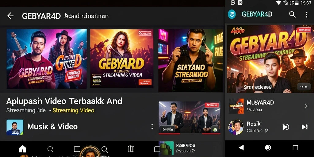 Antarmuka GEBYAR4D untuk streaming video musik yang menarik.
