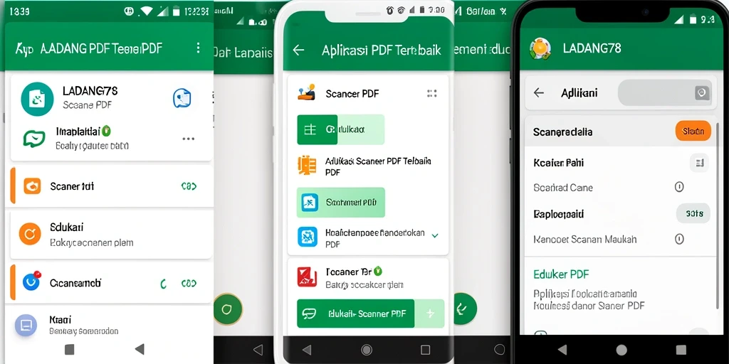 Antarmuka aplikasi LADANG78 dengan fitur pemindaian PDF yang mudah digunakan.