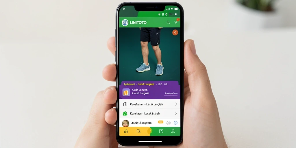 Antarmuka pengguna LINITOTO menampilkan pelacakan langkah yang jelas dan informatif.