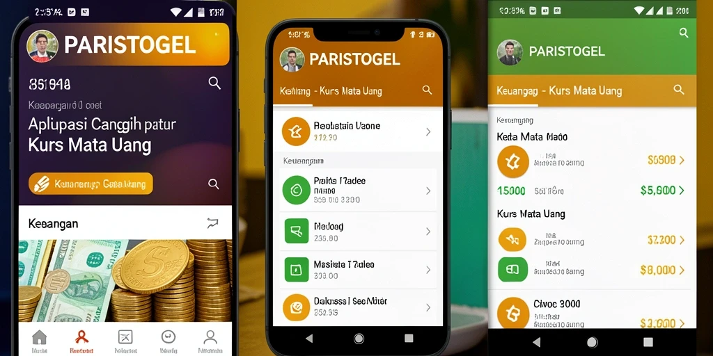 Tampilan antarmuka aplikasi PARISTOGEL yang menampilkan kurs mata uang global.