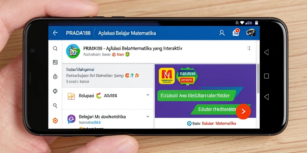 Tampilan antarmuka PRADA188 yang mendukung pembelajaran matematika.