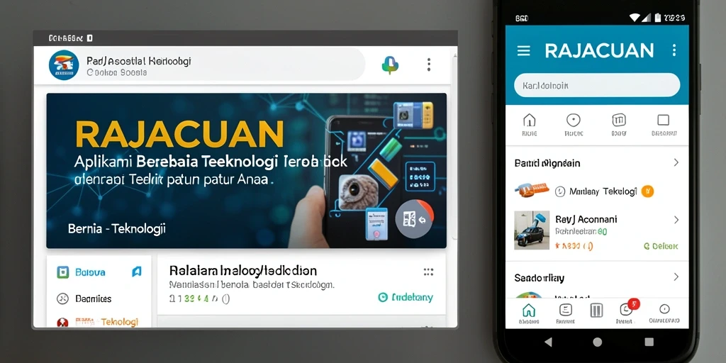 Tampilan antarmuka aplikasi RAJACUAN dengan berita teknologi terkini.