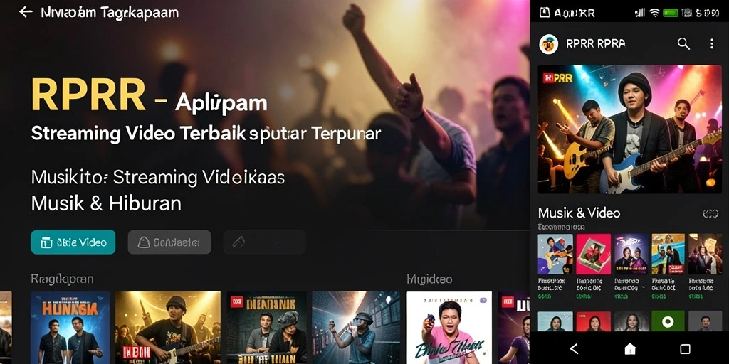 Antarmuka RPRR dengan berbagai pilihan video musik dan hiburan.