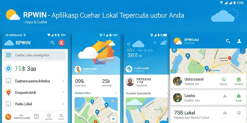 Antarmuka aplikasi RPWIN menampilkan prakiraan cuaca lokal dengan jelas.