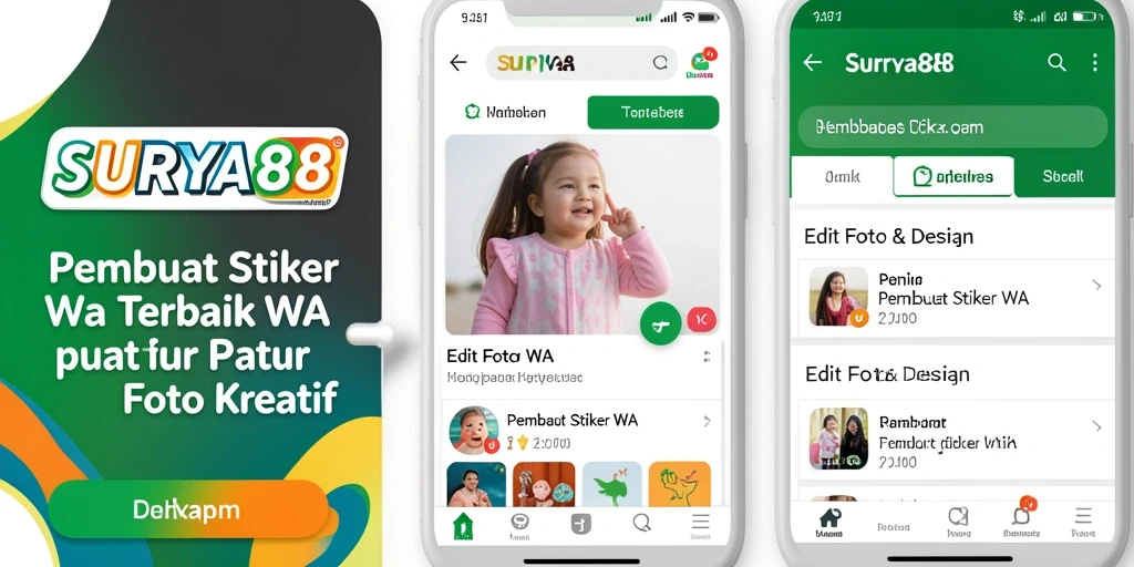Antarmuka SURYA88 yang intuitif dan mudah digunakan untuk buat stiker.