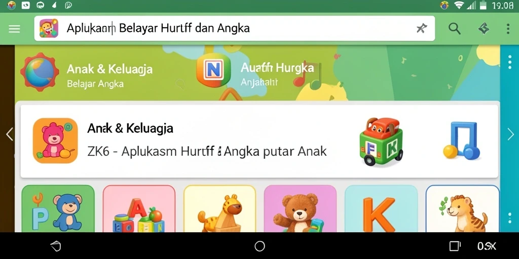 Tampilan antarmuka ZK6 yang interaktif dan edukatif untuk belajar huruf dan angka.