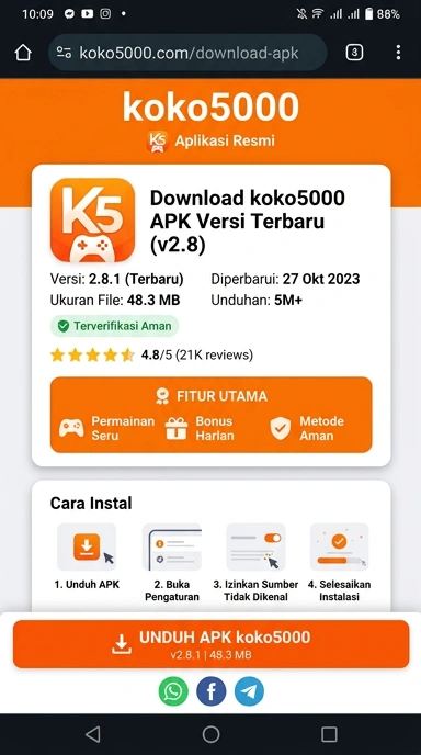 Panduan Unduh dan Instal APK koko5000 untuk Android