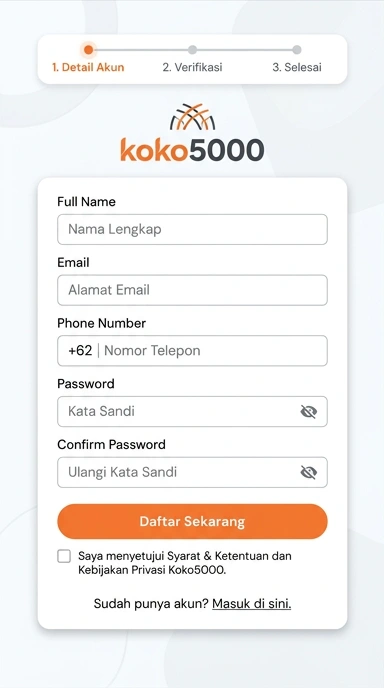 Panduan Registrasi Akun Baru koko5000 untuk Android